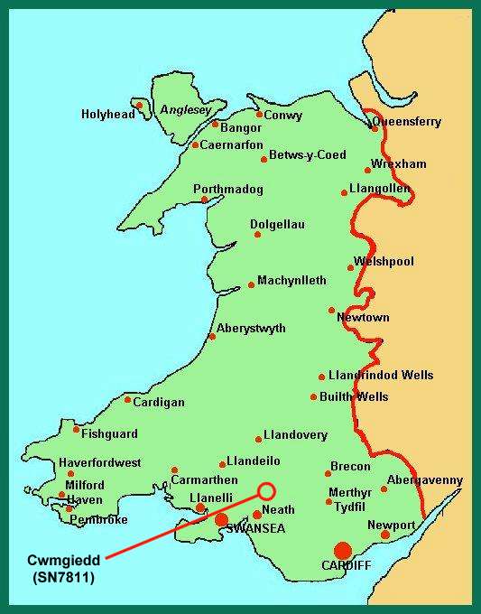Map of Wales