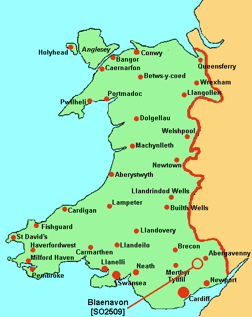 Map of Wales