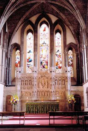 Brecon Cathedral - east window and high altar