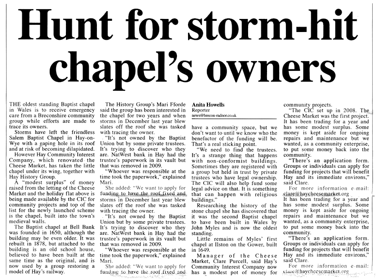 Salem Baptist Chapel, Hay-on-Wye